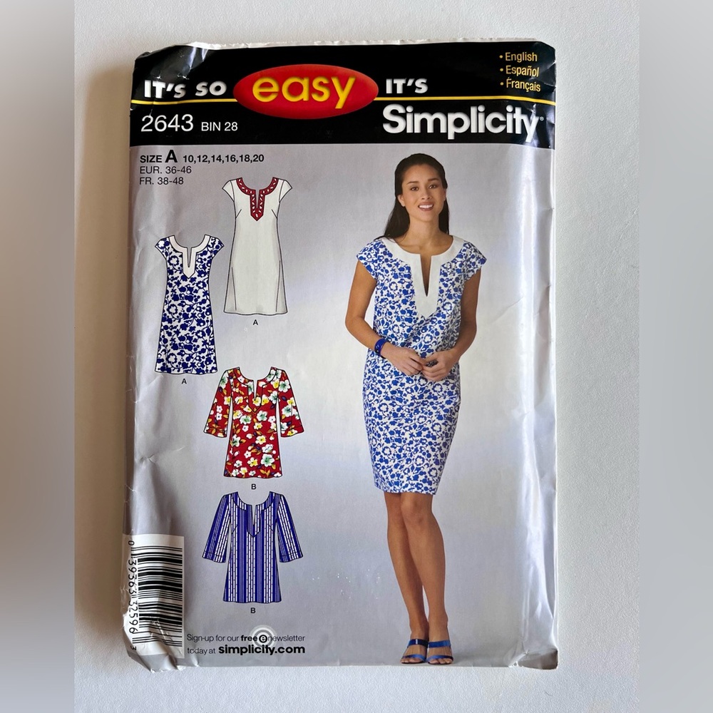 It's So Easy Simplicity Misses Dress or Tunic Pattern 2643 - Size 10 through 20